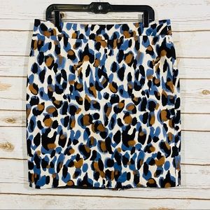 Valerie Bertinelli printed back zip mini skirts 12